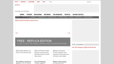 Screenshot of Soundonsound.com