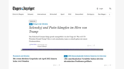 Screenshot of Tagesanzeiger.ch