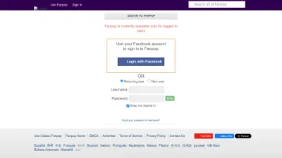 Screenshot of Fanpop.com