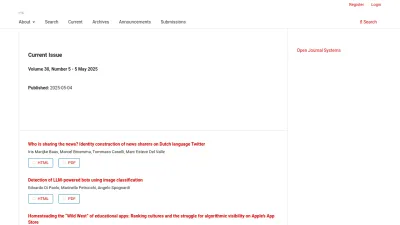 Screenshot of Firstmonday.org