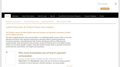Screenshot of Thepaypers.com