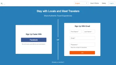 Screenshot preview of couchsurfing.com
