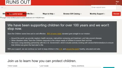 Screenshot of Savethechildren.org