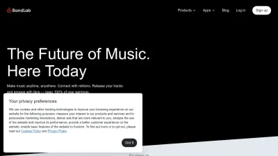 Screenshot of Bandlab.com