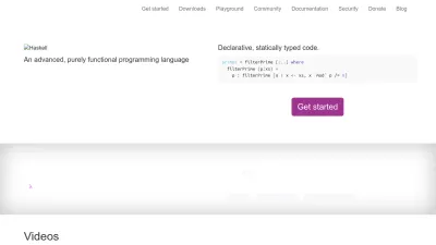 Screenshot of Haskell.org