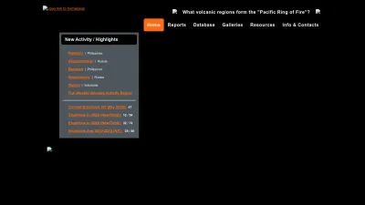 Screenshot of Volcano.si.edu