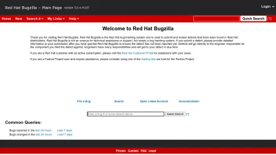 Screenshot of Bugzilla.redhat.com