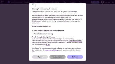 Screenshot preview of tv2.no