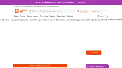 Screenshot of Customink.com