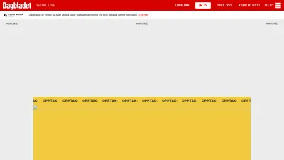 Screenshot of Dagbladet.no