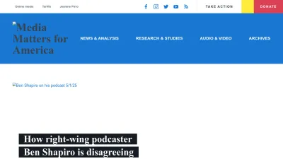 Screenshot of Mediamatters.org