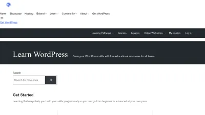 Screenshot of Learn.wordpress.org