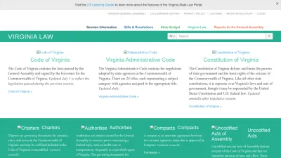 Screenshot of Law.lis.virginia.gov