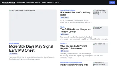 Screenshot preview of healthcentral.com