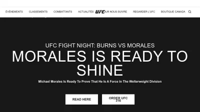 Screenshot of Ufc.com