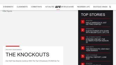 Screenshot preview of ufc.com