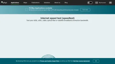 Screenshot of Nperf.com