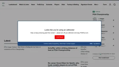 Screenshot of Pgatour.com