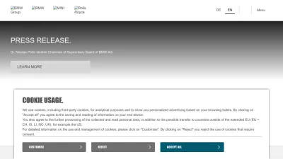 Screenshot of Bmwgroup.com