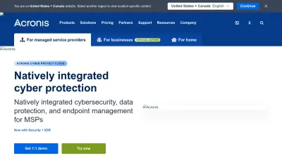 Screenshot of Acronis.com