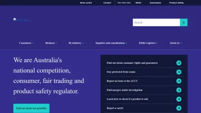 Screenshot of Accc.gov.au