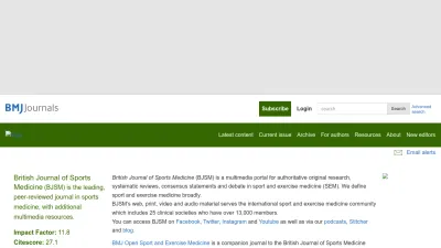 Screenshot of Bjsm.bmj.com