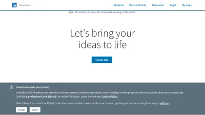 Screenshot of Developer.linkedin.com