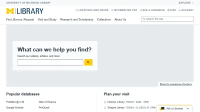 Screenshot of Lib.umich.edu