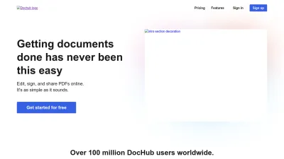 Screenshot preview of dochub.com