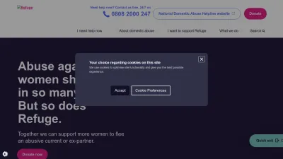 Screenshot of Refuge.org.uk