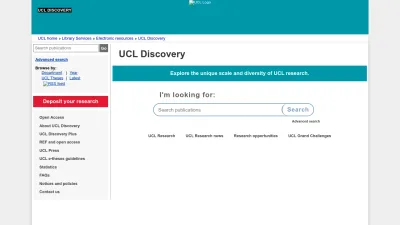 Screenshot of Discovery.ucl.ac.uk