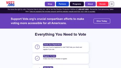 Screenshot of Vote.org