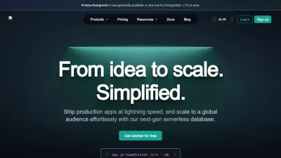 Screenshot preview of prisma.io