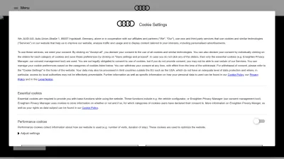 Screenshot of Audi.com