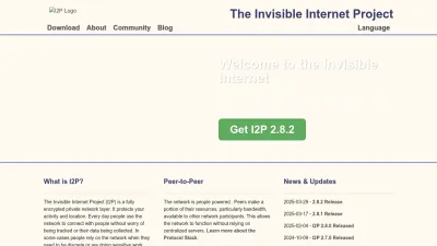 Screenshot of Geti2p.net