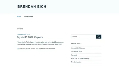Screenshot of Brendaneich.com