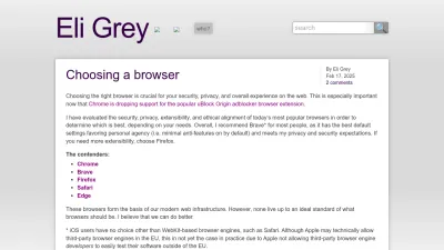 Screenshot of Eligrey.com