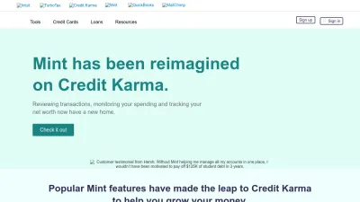 Screenshot of Mint.intuit.com