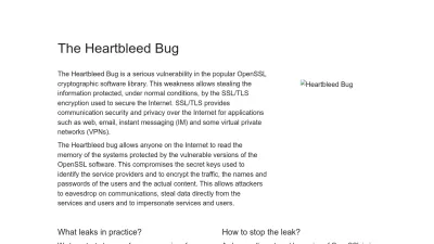 Screenshot of Heartbleed.com