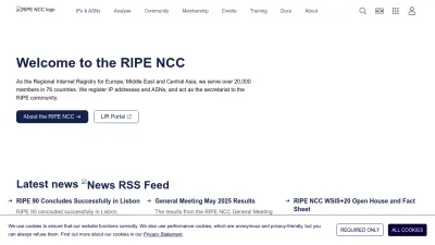 Screenshot of Ripe.net