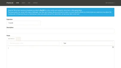 Screenshot of Paste.ee