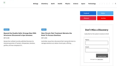 Screenshot of Scitechdaily.com