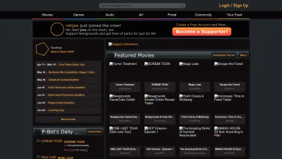 Screenshot of Newgrounds.com