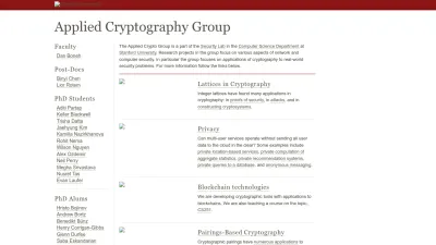 Screenshot of Crypto.stanford.edu