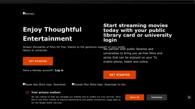 Screenshot of Kanopy.com