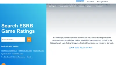 Screenshot of Esrb.org