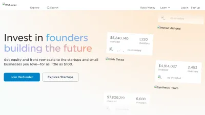 Screenshot of Wefunder.com
