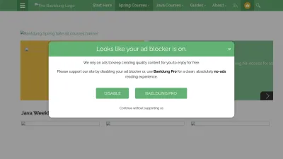 Screenshot of Baeldung.com