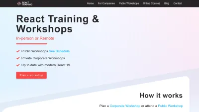 Screenshot preview of reacttraining.com