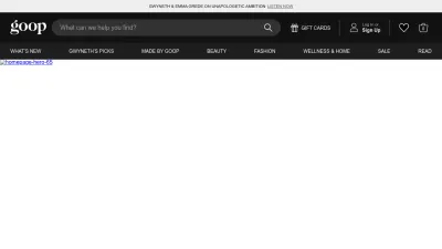 Screenshot of Goop.com